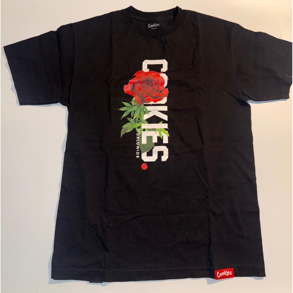 Cookies SF Worldwide Rose Logo Graphic T-Shirt Mens Medium Black Short Sleeve